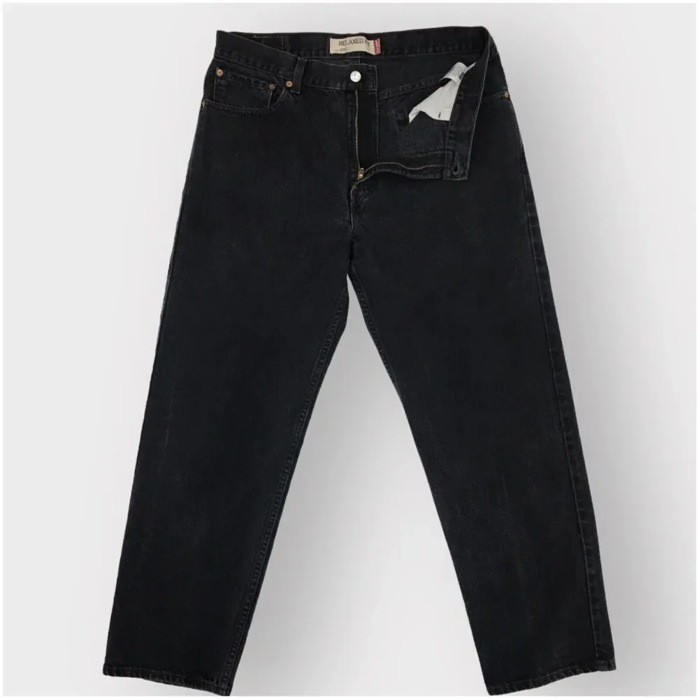 Vintage Levis 550 Mens Denim Jeans Relaxed Fit Actual Size 36x30 Black Wash Pant